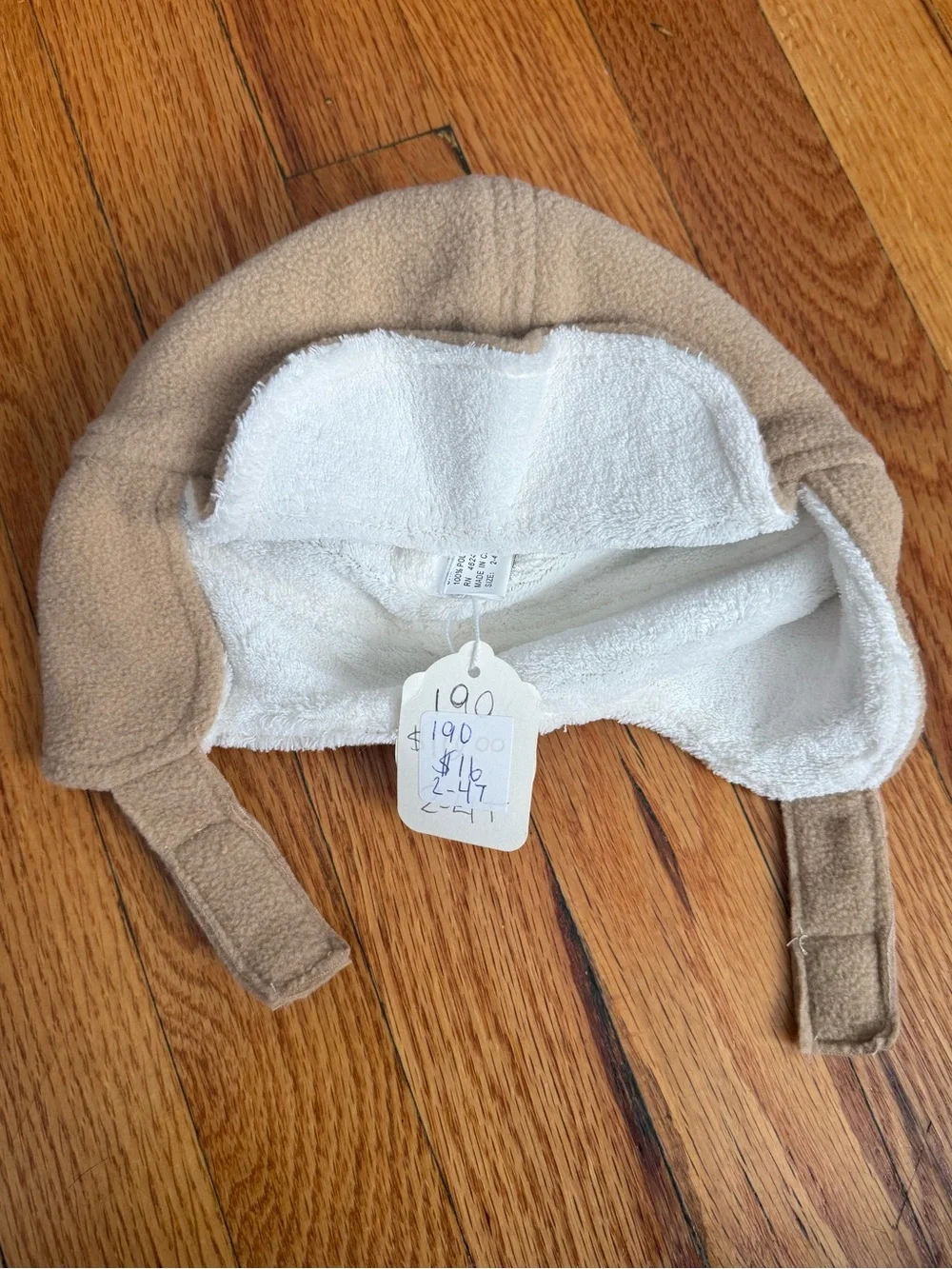 Kids Fleece Earflap Hat in Tan